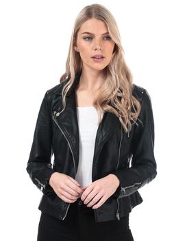 ONLGEMMA FAUX LEATHER BIKER NEGRA