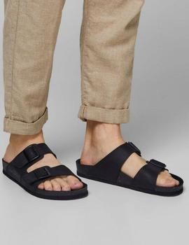 Sandalia negra de piel JACK /df01 JONES
