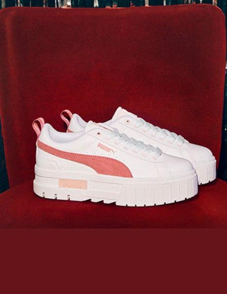 Puma de mujer con plataforma blanco-rosa