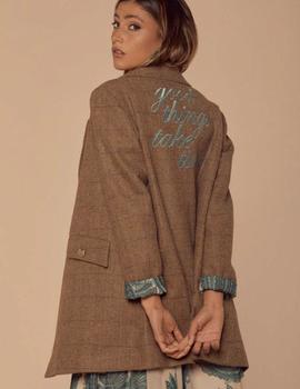 Blazer marron cuadros CHOKOLAT