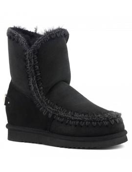 Botas Mou inner wedge short big metal logo negra