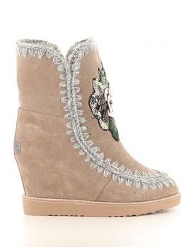Botas Mou French toe wedge short Flower Patch