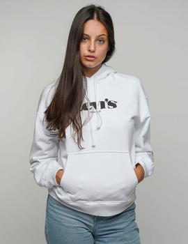 Sudadera de chica blanca con capucha LEVIS new logo