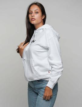 Sudadera de chica blanca con capucha LEVIS new logo