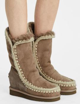 Botas Mou Eskimo inner wedge tall color Camel