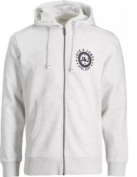 Sudadera blanca con cremallera y capucha JACK JONES