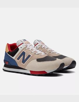 Zapatilla New Balance Beis y azul 574LC2