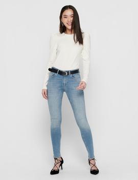 Vaqueros Skinny de talle medio y lavado claro Blush