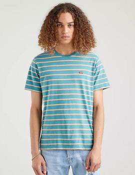 Camiseta a rayas verde classic housemark de Levis