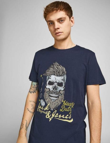 JACK & JONES - Camiseta azul marino JJEcorp Logo Hombre