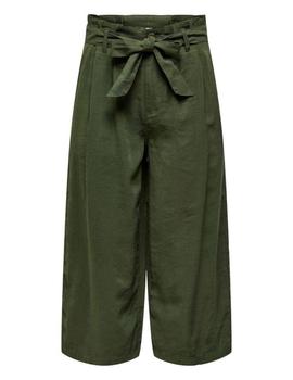 Pantalón culotte verde de pata ancha Aminta de Only