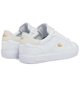 Zapatillas de mujer en piel blanca Lacoste