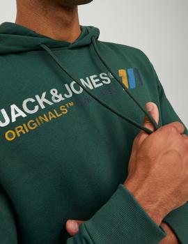 Sudadera verde con capucha Jornate de JACK JONES
