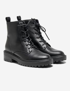 Botas negras ecopiel Bold-16 Pu Eyelet Lace Up de Only