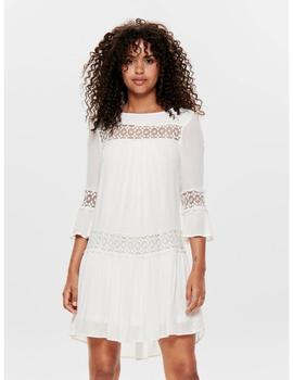 Vestido blanco manga 3/4 ONLY