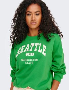 Sudadera verde estampado SEATTLE de Only