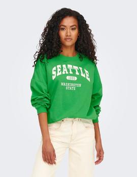 Sudadera verde estampado SEATTLE de Only