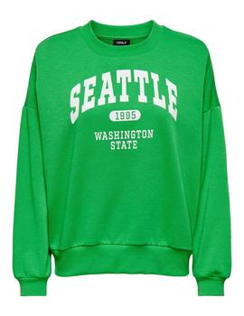 Sudadera verde estampado SEATTLE de Only