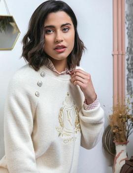 Sudadera Bordada logo Beige Chokolat