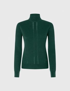 Jersey verde cuello alto Bella de Pepe Jeans