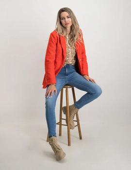 Blazer rojo anaranjado texturizada Kennedy de Only