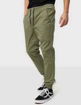Pantalón chino verde con puños y cordones