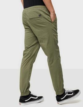 Pantalón chino verde con puños y cordones