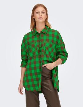 Camisa de cuadros verde/marrón oversized de Only