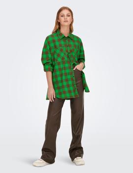 Camisa de cuadros verde/marrón oversized de Only