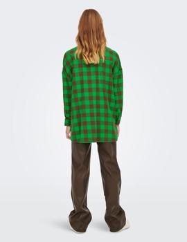 Camisa de cuadros verde/marrón oversized de Only