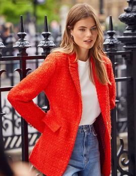 Blazer rojo anaranjado texturizada Kennedy de Only