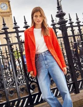 Blazer rojo anaranjado texturizada Kennedy de Only