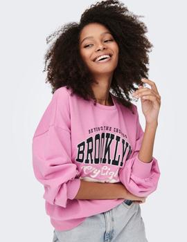 Sudadera rosa estampado Brooklyn