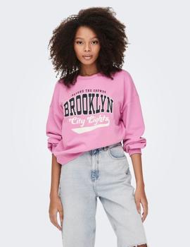 Sudadera rosa estampado Brooklyn