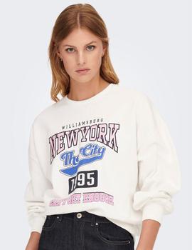 Sudadera blanca estampado New York