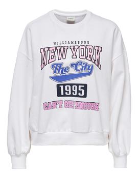 Sudadera blanca estampado New York