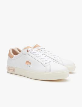 Zapatillas blancas de mujer Lacoste Powercourt en piel