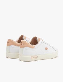 Zapatillas blancas de mujer Lacoste Powercourt en piel