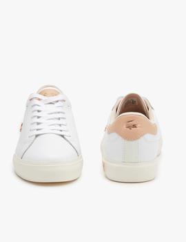 Zapatillas blancas de mujer Lacoste Powercourt en piel