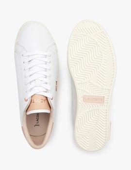 Zapatillas blancas de mujer Lacoste Powercourt en piel