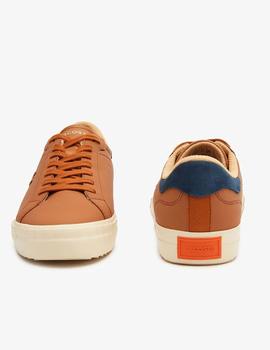 Zapatillas de piel marrones Lacoste Powercourt