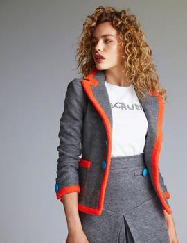 Chaqueta blazer gris/naranja de Le Cruel