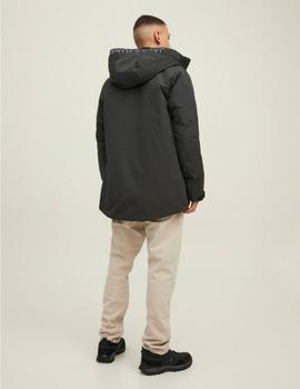 Parka negra con capucha Kaiser de Jack Jones