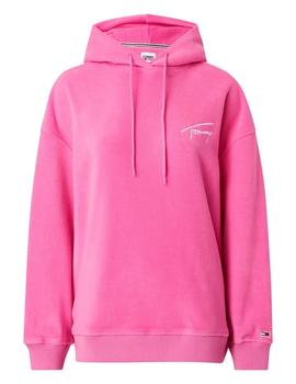  Sudadera rosa oversized polar Signature de Tommy Jeans