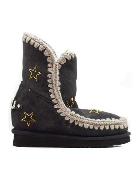 Botas Mou wedge stars & microstuds negras