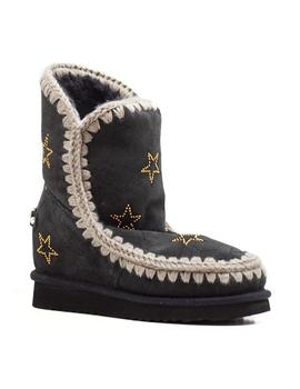 Botas Mou Inner wedge stars & microstuds negras