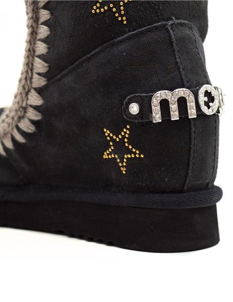 Botas Mou Inner wedge stars microstuds negras