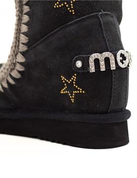 Botas Mou Inner wedge stars & microstuds negras