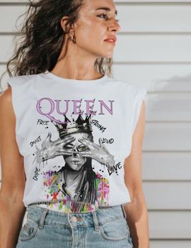 Camiseta de mujer QUEEN blanca