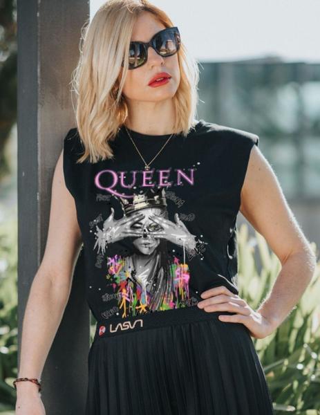 Camiseta mujer QUEEN negra